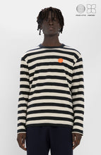 Load image into Gallery viewer, LOREAK MENDIAN | Camiseta Striped Dot T-Shirt | Dark Blue &amp; Clay Green