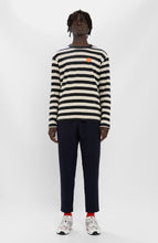 Load image into Gallery viewer, LOREAK MENDIAN | Camiseta Striped Dot T-Shirt | Dark Blue &amp; Clay Green