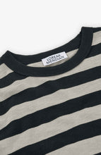 Load image into Gallery viewer, LOREAK MENDIAN | Camiseta Striped Dot T-Shirt | Dark Blue &amp; Clay Green