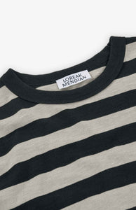 LOREAK MENDIAN | Camiseta Striped Dot T-Shirt | Dark Blue & Clay Green