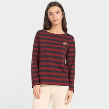 Load image into Gallery viewer, LOREAK MENDIAN | Striped Dot W T-Shirt | Red/Dark