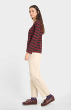 Load image into Gallery viewer, LOREAK MENDIAN | Striped Dot W T-Shirt | Red/Dark