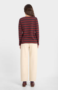 LOREAK MENDIAN | Striped Dot W T-Shirt | Red/Dark