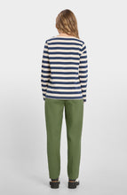 Load image into Gallery viewer, LOREAK MENDIAN | Striped Dot W T-Shirt | Ecru/Blue