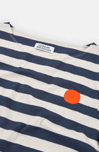 Load image into Gallery viewer, LOREAK MENDIAN | Striped Dot W T-Shirt | Ecru/Blue