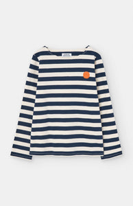 LOREAK MENDIAN | Striped Dot W T-Shirt | Ecru/Blue