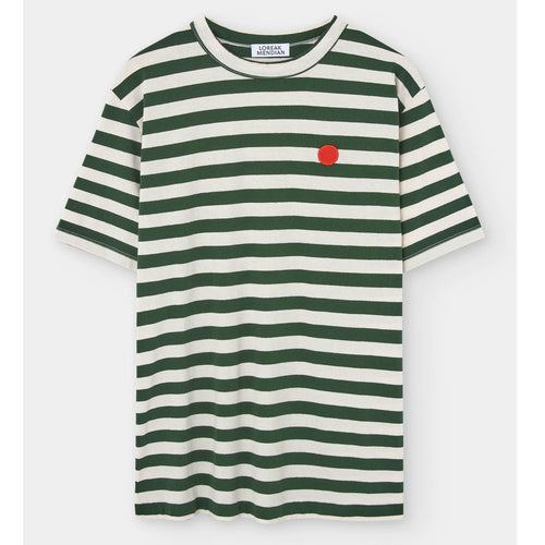 LOREAK MENDIAN | Azpi Dot M T-Shirt | Ecru/Dark Green