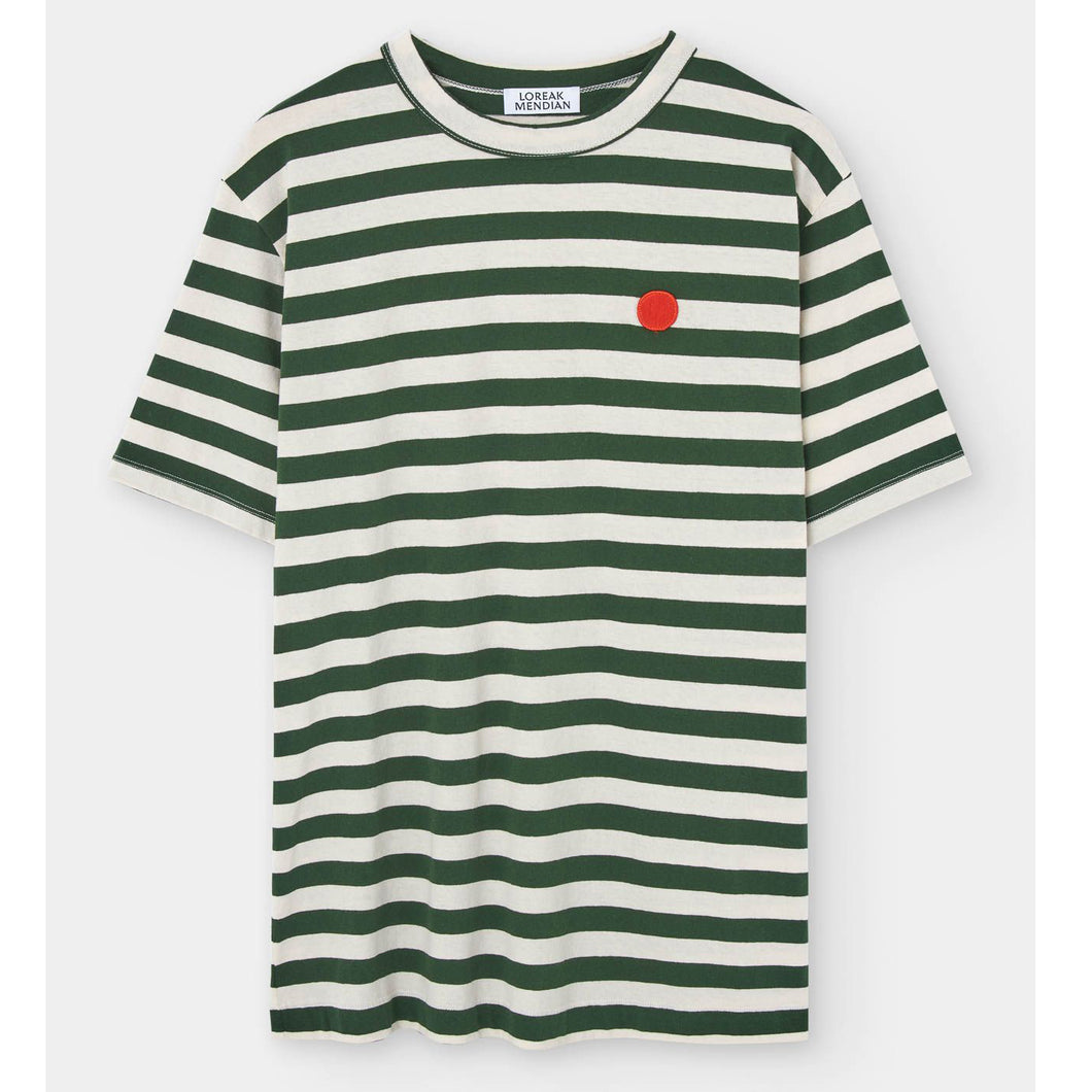 LOREAK MENDIAN | Azpi Dot M T-Shirt | Ecru/Dark Green