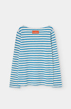 Load image into Gallery viewer, LOREAK MENDIAN | Bogak Long Sleeve T-shirt | Off White &amp; Blue