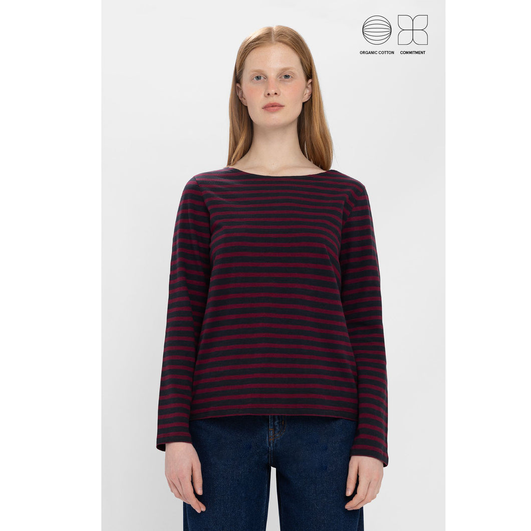 LOREAK MENDIAN | Laida T-Shirt | Dark Blue & Burgundy