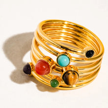 Load image into Gallery viewer, FLANERIE ACCESSORIES | Teigan Multi Colour Stone Ring | Gold