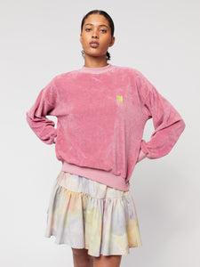 BOBO CHOSES | Butterfly Embroidery Dropped Shoulder Sweatshirt | Coral Pink - LONDØNWORKS