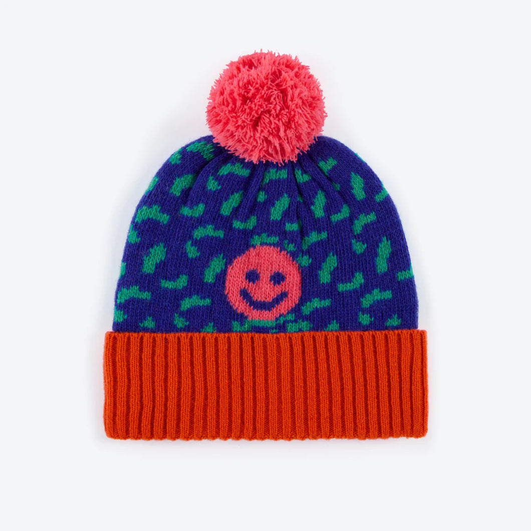 MISS POMPOM | Smiley Wool Bobble Hat - LONDØNWORKS
