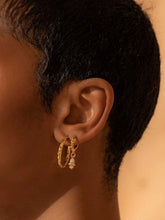 Load image into Gallery viewer, FORMATION | Inda Hamsa Huggie Earrings | Gold Plated