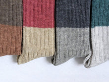 Load image into Gallery viewer, NISHIGUCHI KUTSUSHITA | Wool Cotton Slab Socks | Jungle - LONDØNWORKS