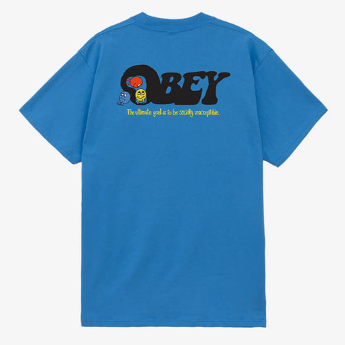 OBEY | Earth Drop Out T-Shirt | Azure Blue - LONDØNWORKS