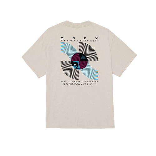 OBEY | Records And Tapes T-Shirt | Silver Grey - LONDØNWORKS