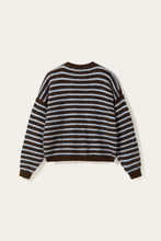 Load image into Gallery viewer, Noella | N-Mafalda Knit Sweater | Brown Blue Stripe