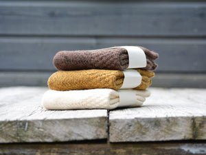 NISHIGUCHI KUTSUSHITA | Wool Cotton Boot Socks | Ivory