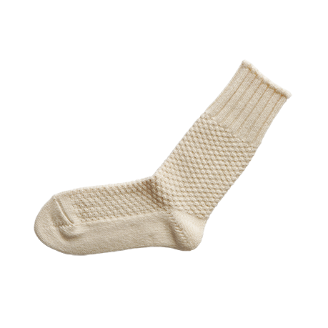 NISHIGUCHI KUTSUSHITA | Wool Cotton Boot Socks | Ivory