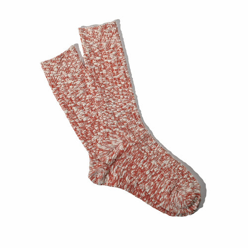 ANONYMOUSISM | Light Slub Crew Socks | Terracotta - LONDØNWORKS