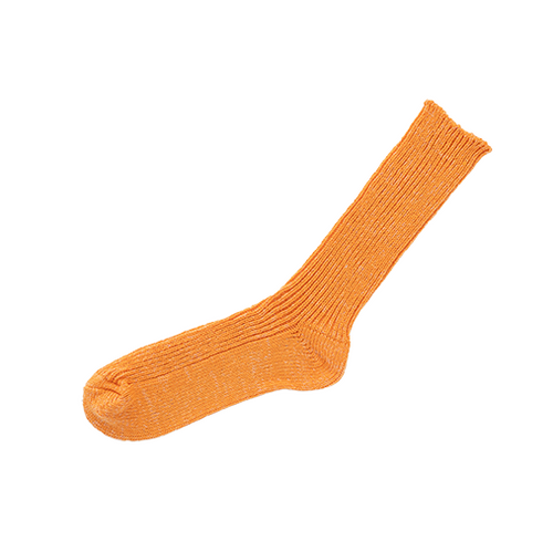 NISHIGUCHI KUTSUSHITA | Hemp Cotton Ribbed Socks | Lantern Orange