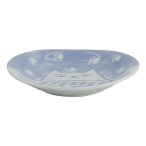 TOKYO DESIGN STUDIO | Neko Maruke Cat Plate | Pale Blue - LONDØNWORKS