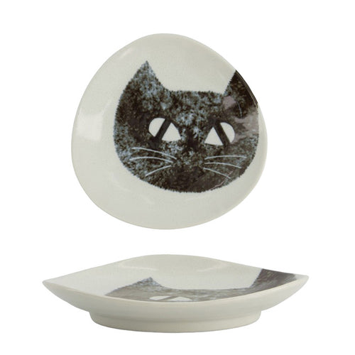 TOKYO DESIGN STUDIO | Neko Maruke Cat Plate | Black - LONDØNWORKS