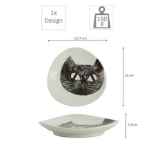 Load image into Gallery viewer, TOKYO DESIGN STUDIO | Neko Maruke Cat Plate | Black - LONDØNWORKS