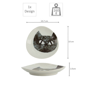 TOKYO DESIGN STUDIO | Neko Maruke Cat Plate | Black - LONDØNWORKS