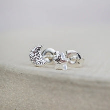 Load image into Gallery viewer, LUCY KEMP | Mini Moon &amp; Star Studs | Sterling Silver - LONDØNWORKS