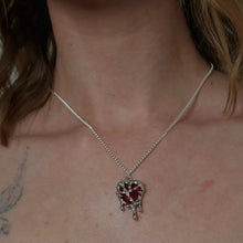 Load image into Gallery viewer, ARTEMIS | Red Resin Melting Heart Charm Choker | Silver