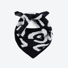 Load image into Gallery viewer, MISS POMPOM | Doodle Wool Triangle Scarf | Black - LONDØNWORKS
