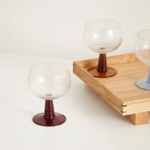 HKLIVING | Swirl Wine Glass Low Set Of 4 | Mixed Colours