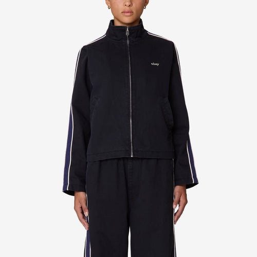 OBEY | W Astrid Stripe Jacket | Digital Black Faded Wash