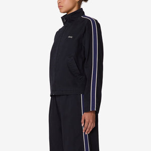 OBEY | W Astrid Stripe Jacket | Digital Black Faded Wash