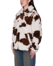 Load image into Gallery viewer, OBEY | Nolie Sherpa Short Coat | Cow Print