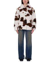 Load image into Gallery viewer, OBEY | Nolie Sherpa Short Coat | Cow Print