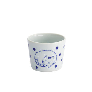 TOKYO DESIGN STUDIO | Neko Maruke Cat Cup | Blue - LONDØNWORKS