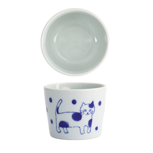 TOKYO DESIGN STUDIO | Neko Maruke Cat Cup | Blue - LONDØNWORKS