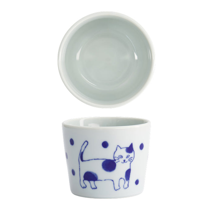 TOKYO DESIGN STUDIO | Neko Maruke Cat Cup | Blue - LONDØNWORKS
