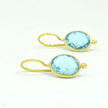 Load image into Gallery viewer, SCHMUCKOO BERLIN X NOYRE BERLIN | Oval Gemstone Earrings | Blue Topaz