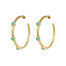 Load image into Gallery viewer, ASHIANA | Cruise Aqua Chalcedony Large Hoops | Gold