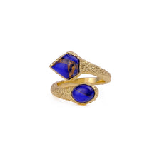 Load image into Gallery viewer, EL JOYERO | Sapphire Mohave Jade Dual Gemstone Ring | Gold