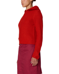 OBEY | W Glenda Hood Zip Sweater | Tomato
