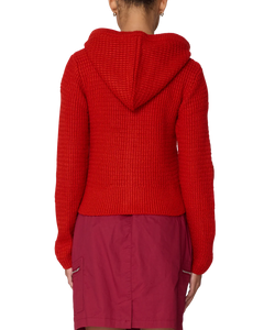 OBEY | W Glenda Hood Zip Sweater | Tomato