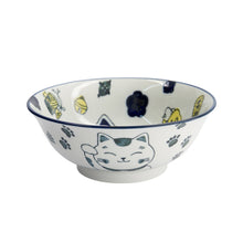 Load image into Gallery viewer, TOKYO DESIGN STUDIO | Kawaii Lucky Cat Neko Ramen Bowl | Blue - LONDØNWORKS