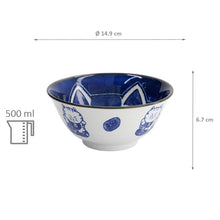 Load image into Gallery viewer, TOKYO DESIGN STUDIO | Kawaii Cat Neko Tayo Bowl | Blue - LONDØNWORKS