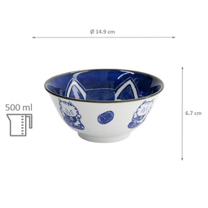 TOKYO DESIGN STUDIO | Kawaii Cat Neko Tayo Bowl | Blue - LONDØNWORKS
