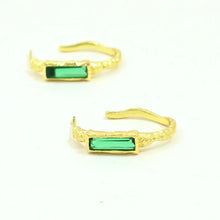 Load image into Gallery viewer, SCHMUCKOO BERLIN | Morgane Hoop Earrings | Green Tourmaline - LONDØNWORKS